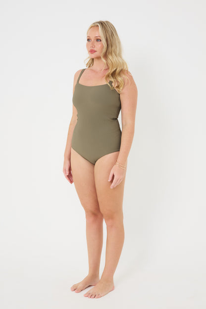 The Classic Low-Cut Leg OLIVE RIB